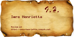 Imre Henrietta névjegykártya
